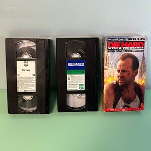 Die Hard VHS Movies, Die Hard, Die Hard 2 Die Harder, Die Hard with a Vengeance